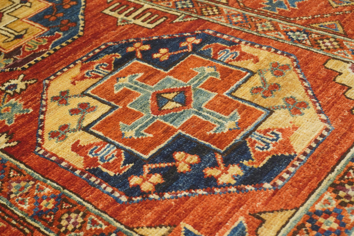3x4 Red Ersari Hand Knotted Afghan Wool Oriental Rug - Yildiz Rugs