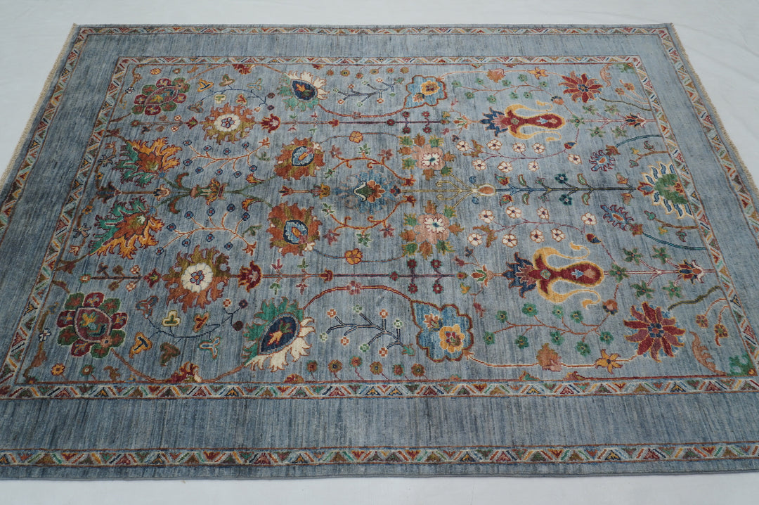 SOLD 5x7 Blueish Gray Waziri Afghan Hand Knotted Oriental Rug