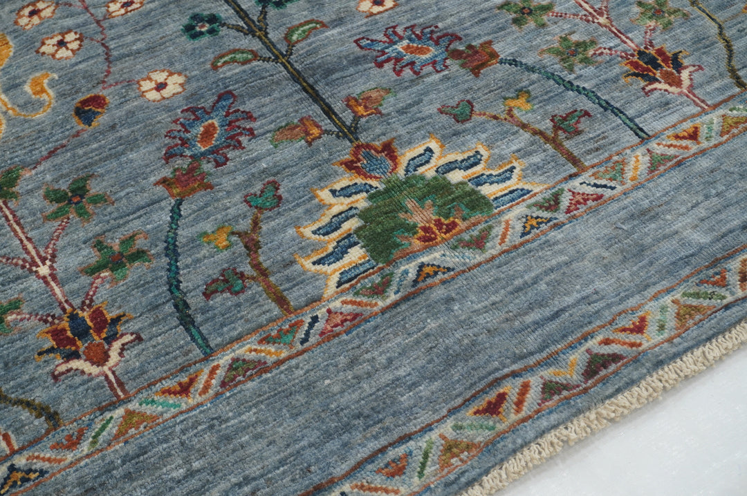 SOLD 5x7 Blueish Gray Waziri Afghan Hand Knotted Oriental Rug