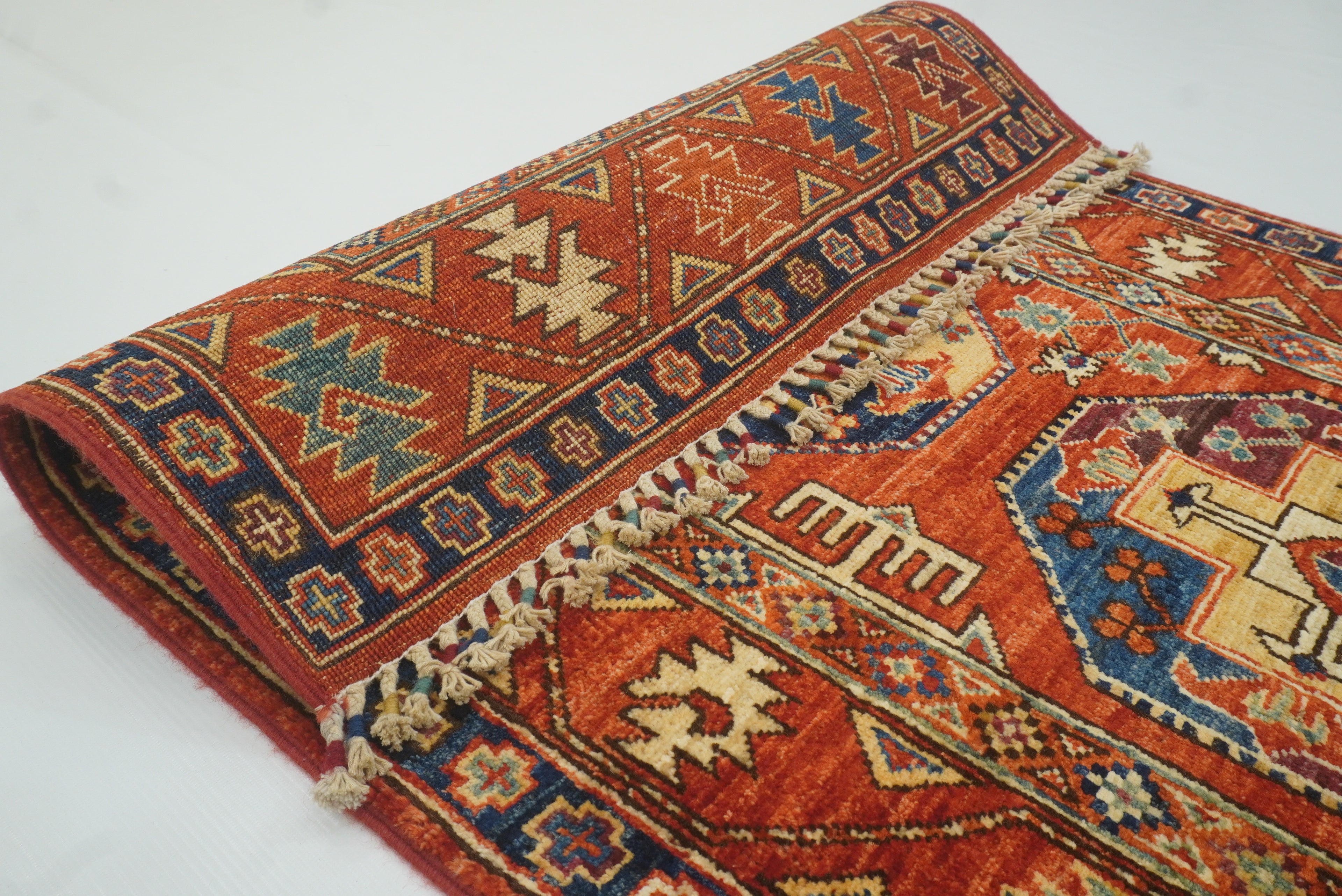 3x4 Red Ersari Hand Knotted Afghan Wool Oriental Rug - Yildiz Rugs