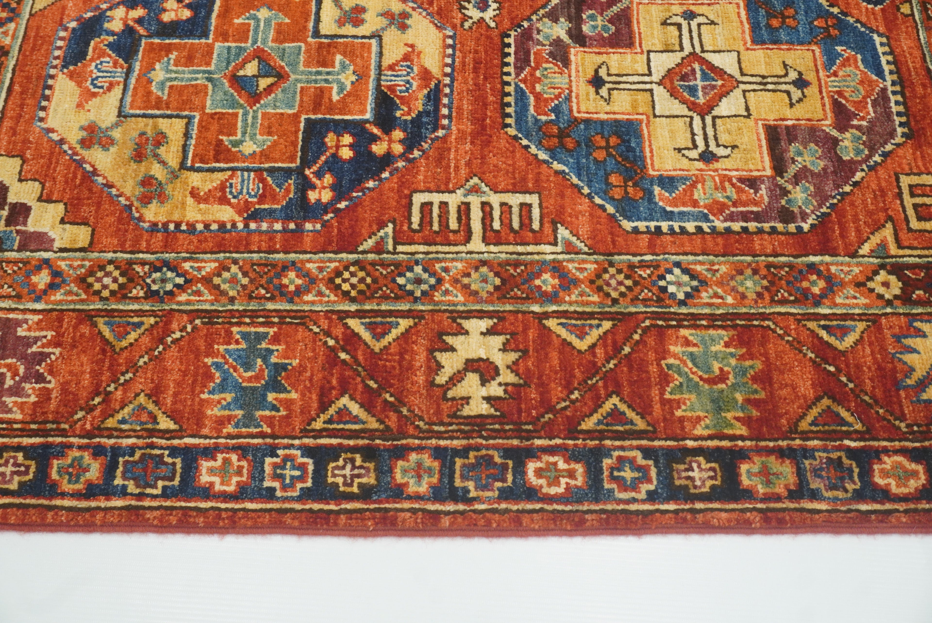 3x4 Red Ersari Hand Knotted Afghan Wool Oriental Rug - Yildiz Rugs