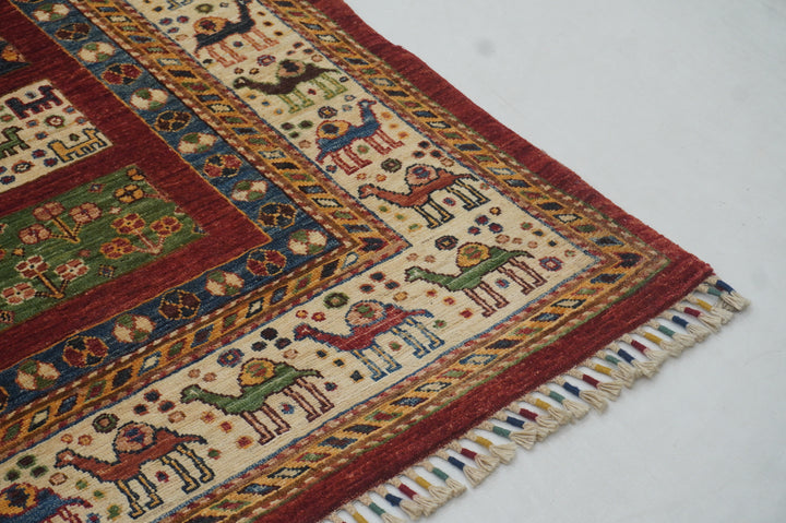 7x10 Red Animal Tribal Gabbeh Afghan Rug