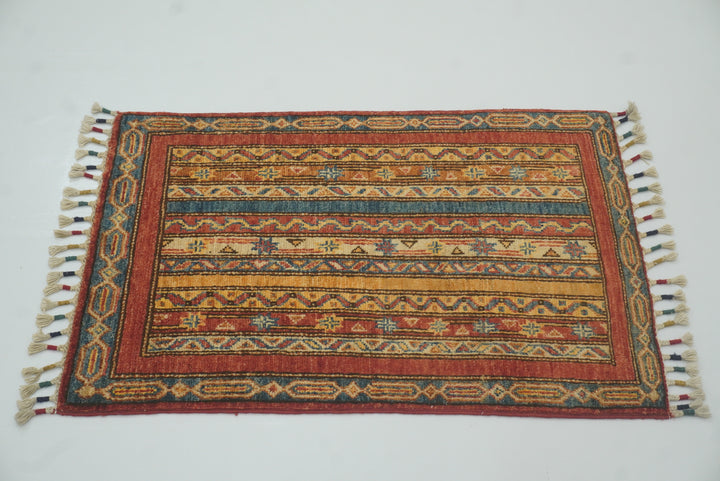 2x3 Red Turkish Hand-Knotted Wool Rug - Yildiz Rugs