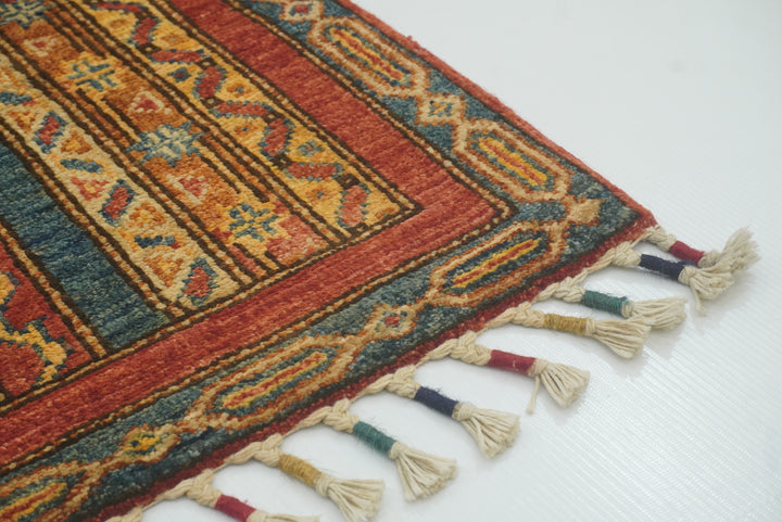 2x3 Red Turkish Hand-Knotted Wool Rug - Yildiz Rugs