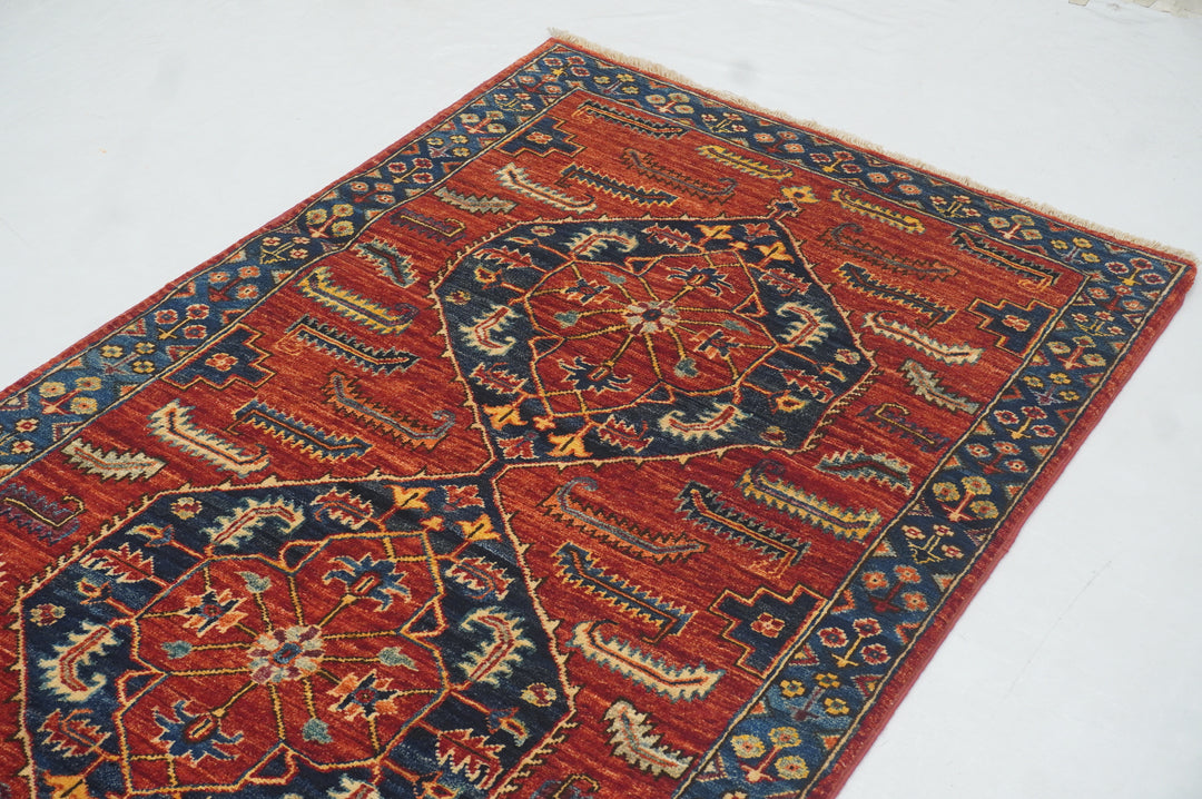 12 ft Red Heriz Traditional Afghan Hand knotted Runner Rug