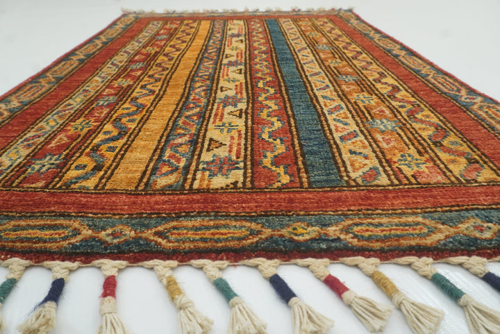 2x3 Red Turkish Hand-Knotted Wool Rug - Yildiz Rugs