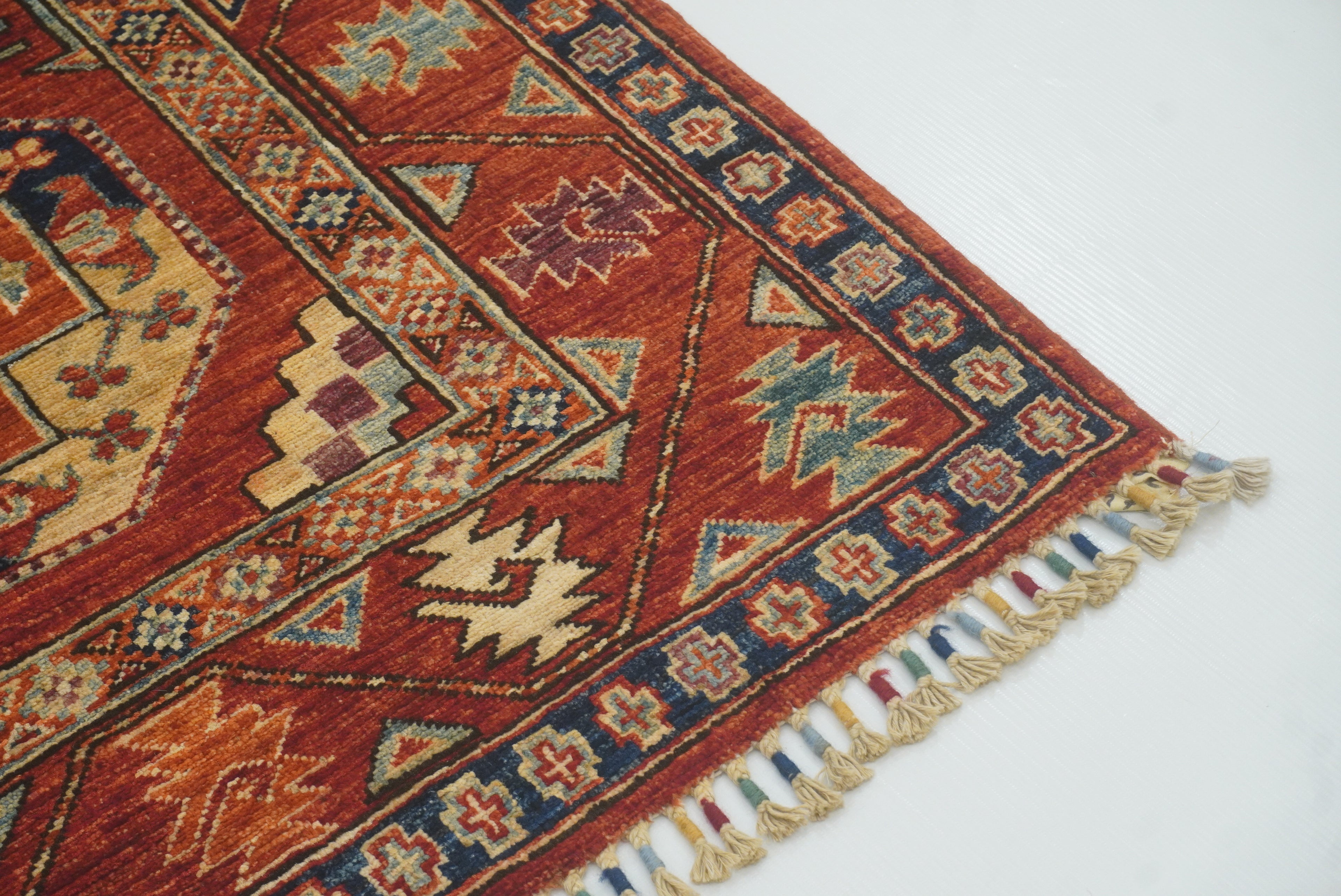 3x4 Red Ersari Hand Knotted Afghan Wool Oriental Rug - Yildiz Rugs