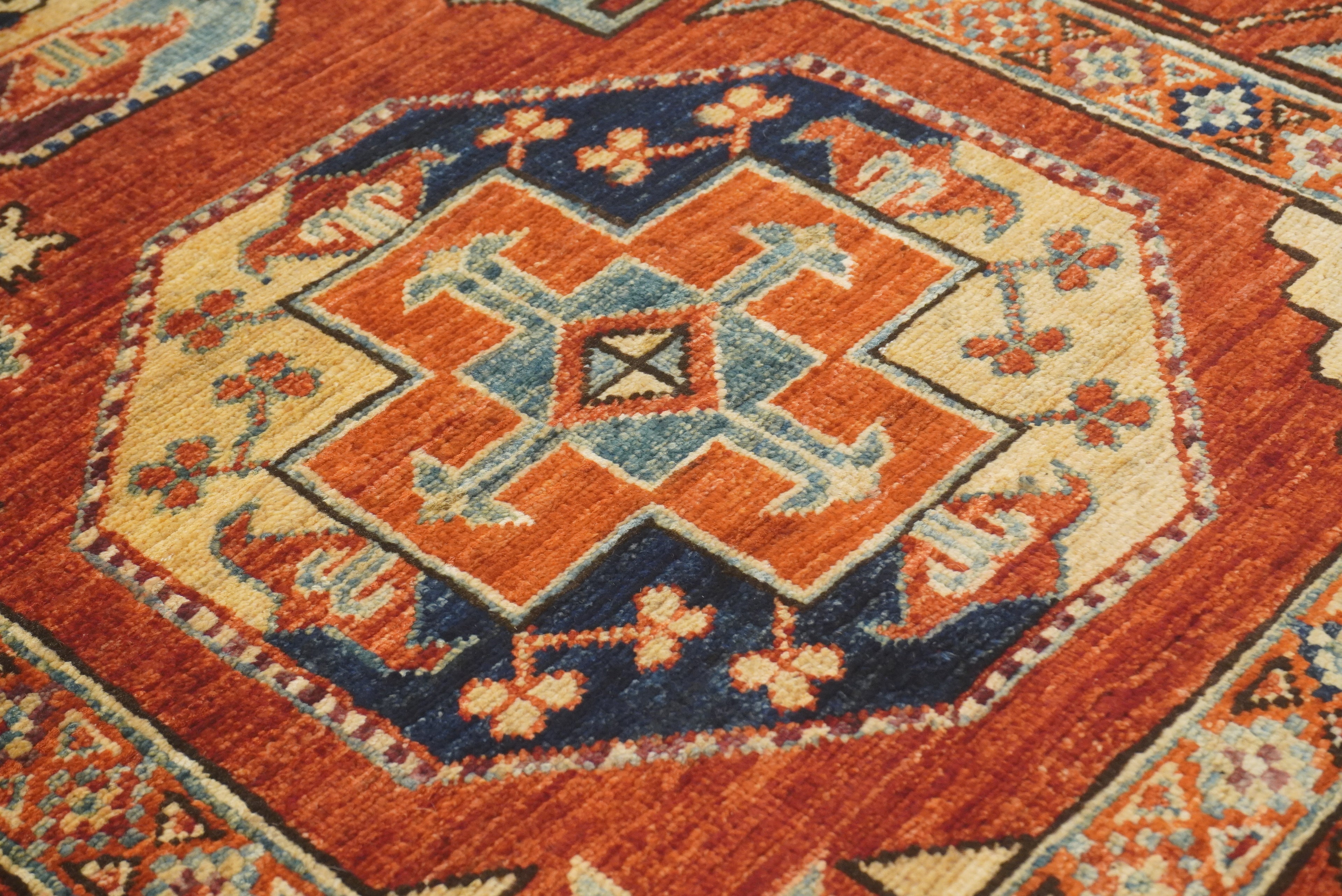 3x4 Red Ersari Hand Knotted Afghan Wool Oriental Rug - Yildiz Rugs