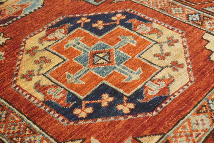 3x4 Red Ersari Hand Knotted Afghan Wool Oriental Rug - Yildiz Rugs
