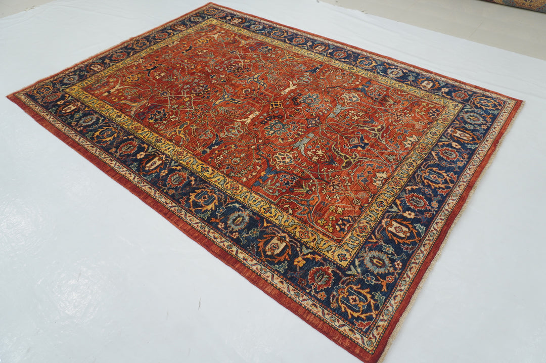 6x9 Red Afghan Bidjar Traditional Hand knotted Wool Oriental Rug - Yildiz Rugs