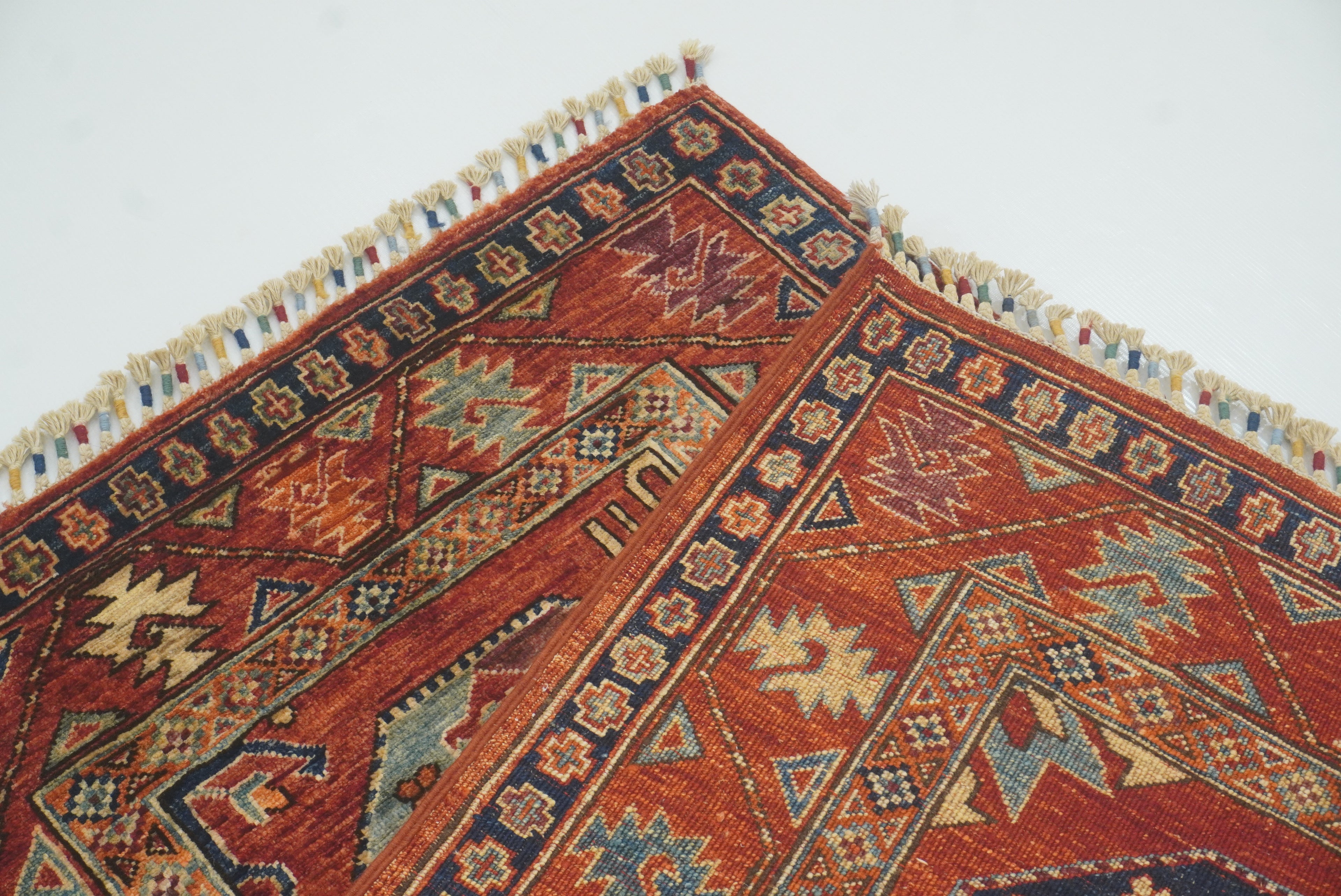 3x4 Red Ersari Hand Knotted Afghan Wool Oriental Rug - Yildiz Rugs
