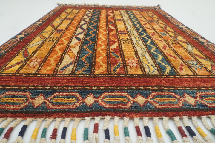 2x3 Red Turkish Hand-Knotted Wool Rug - Yildiz Rugs
