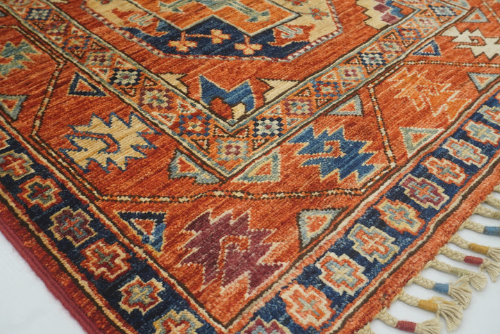 3x4 Red Ersari Hand Knotted Afghan Wool Oriental Rug - Yildiz Rugs