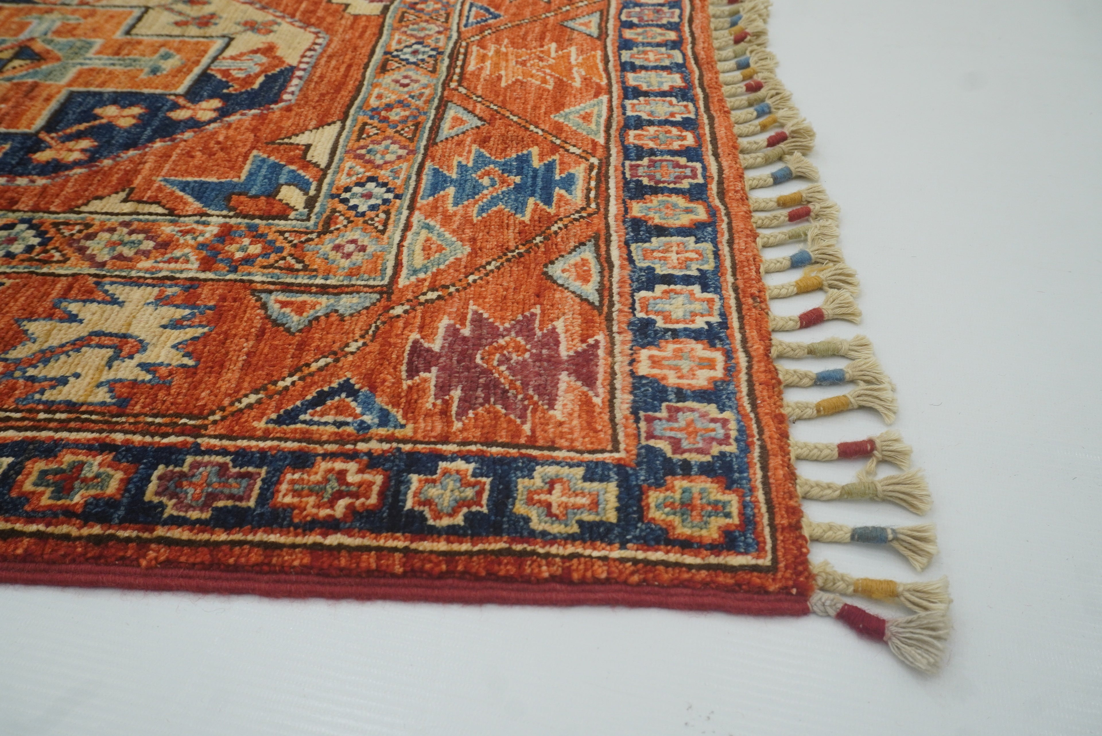 3x4 Red Ersari Hand Knotted Afghan Wool Oriental Rug - Yildiz Rugs