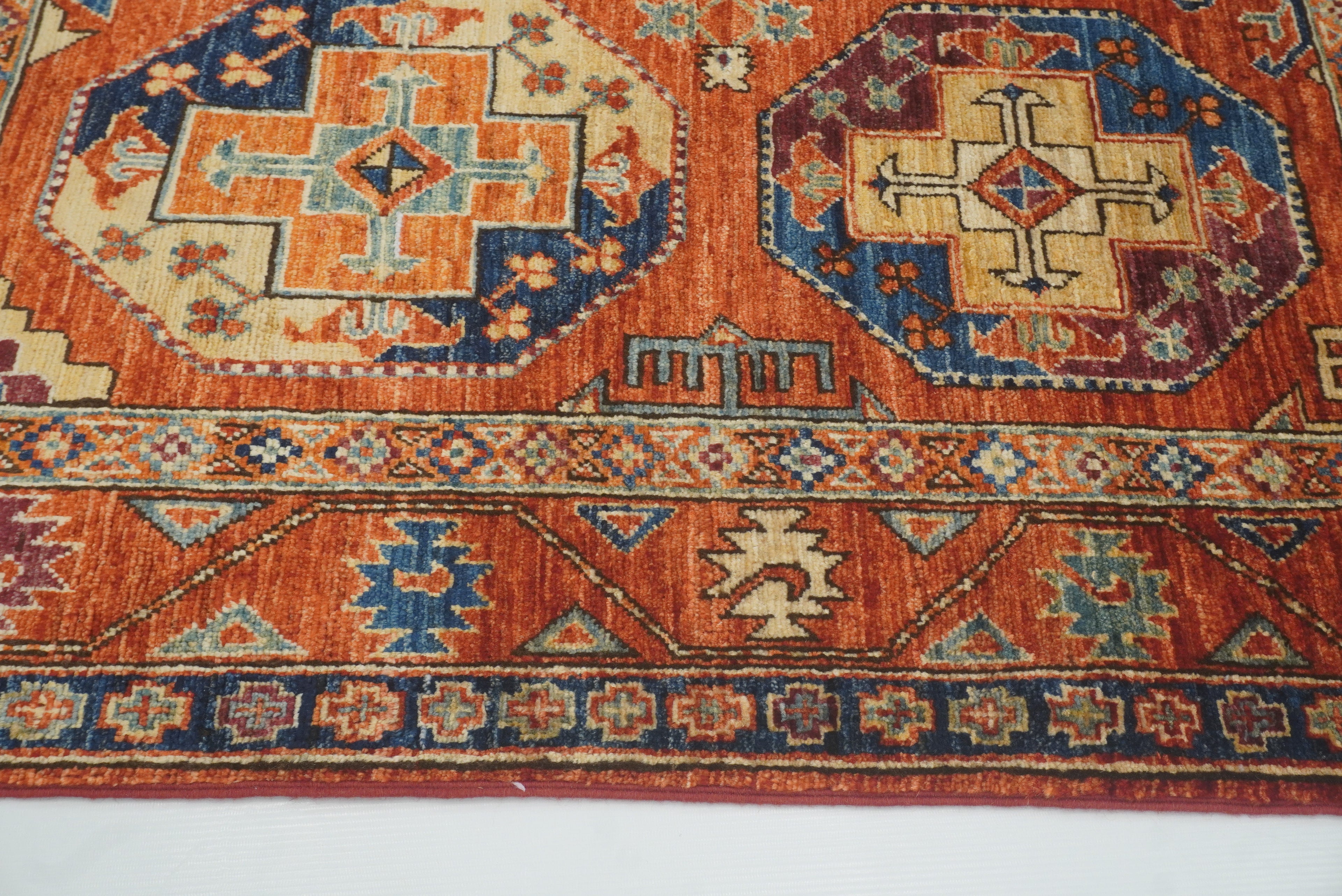 3x4 Red Ersari Hand Knotted Afghan Wool Oriental Rug - Yildiz Rugs