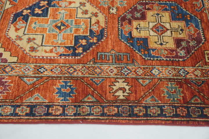 3x4 Red Ersari Hand Knotted Afghan Wool Oriental Rug - Yildiz Rugs