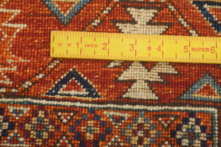 3x4 Red Ersari Hand Knotted Afghan Wool Oriental Rug - Yildiz Rugs