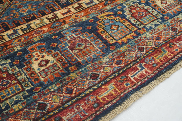 10 ft Navy Blue Tribal Gabbeh Afghan Hand knotted Runner Rug