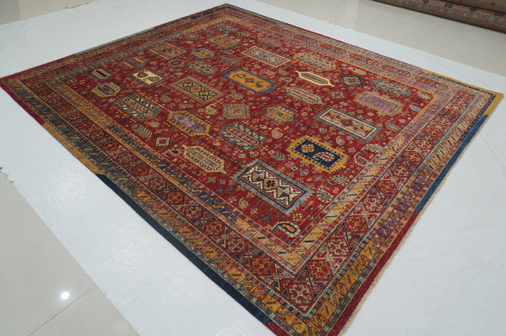 8x10 Red Samarkand Afghan Tribal Baluch Oriental Rug