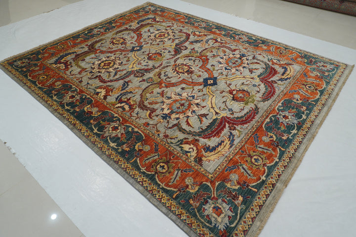 8x10 Gray Polonaise Afghan Oriental Rug