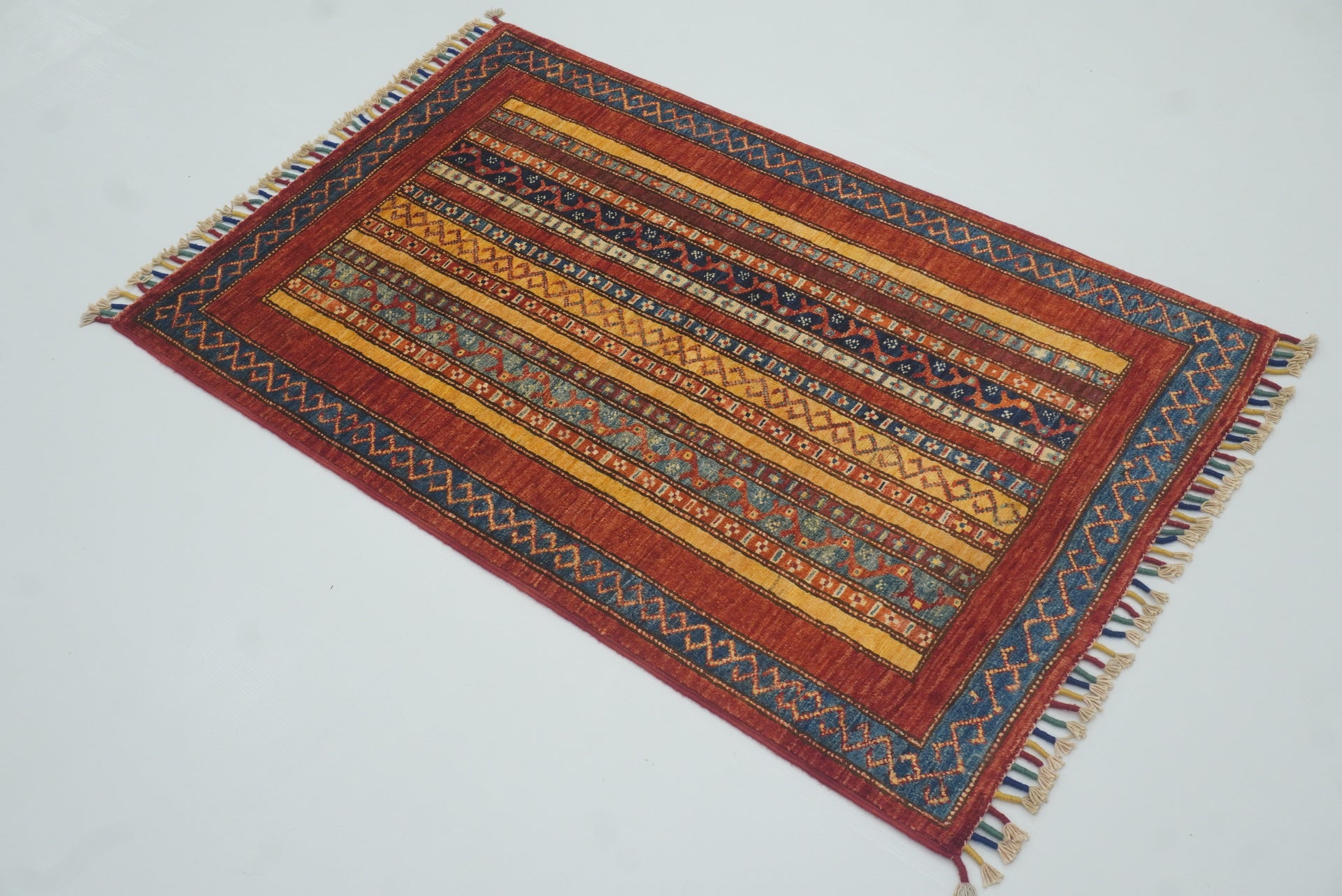 3x4 Red Turkish Style Hand knotted Wool Rug - Yildiz Rugs