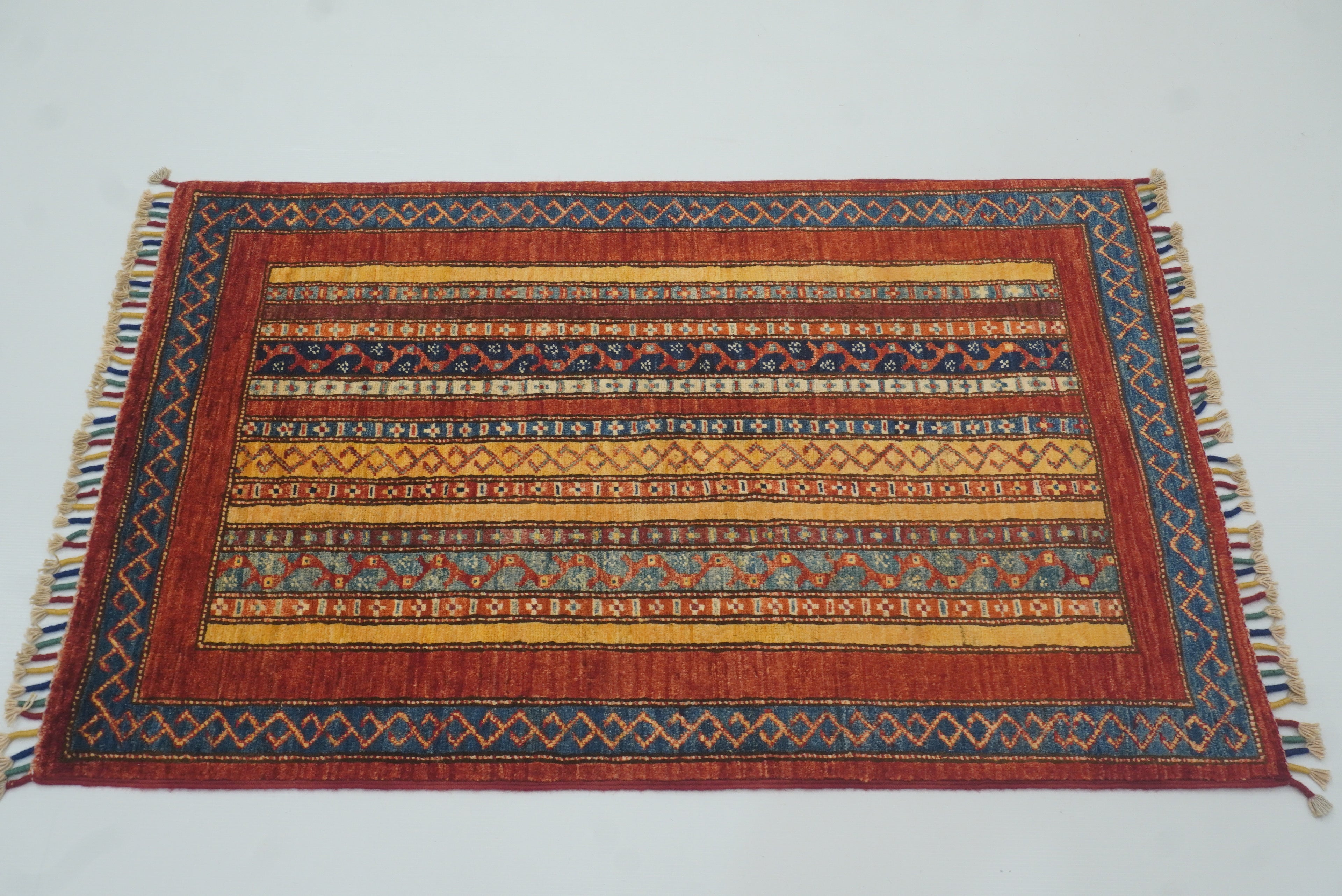 3x4 Red Turkish Style Hand knotted Wool Rug - Yildiz Rugs
