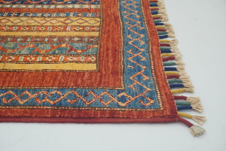 3x4 Red Turkish Style Hand knotted Wool Rug - Yildiz Rugs