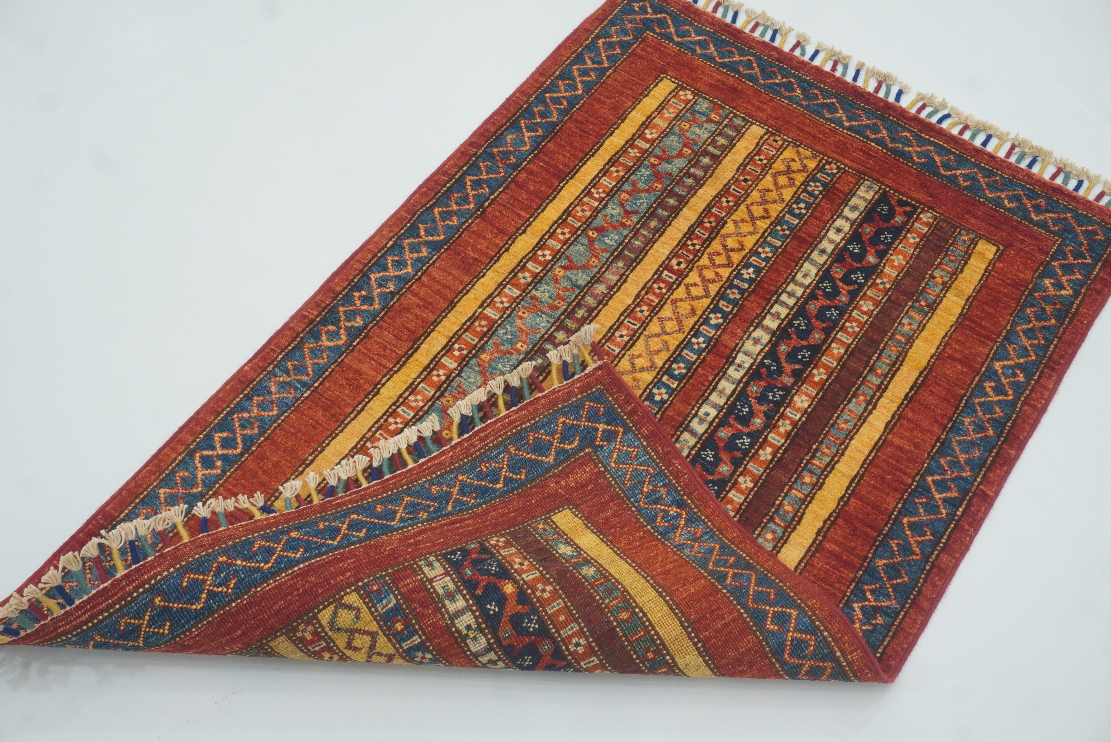 3x4 Red Turkish Style Hand knotted Wool Rug - Yildiz Rugs