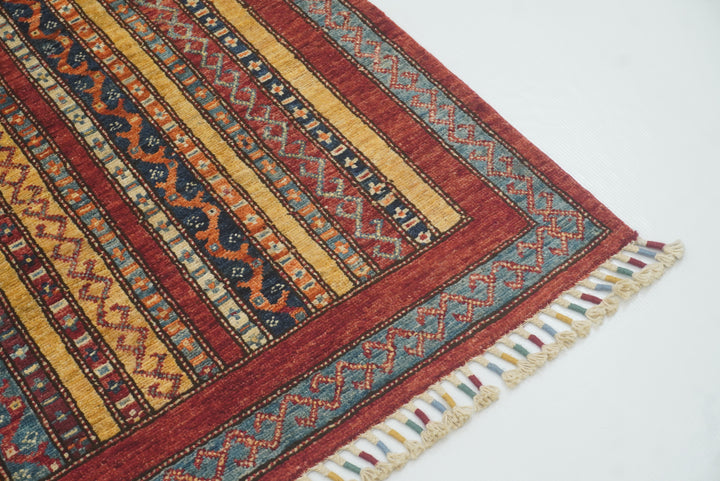 3x4 Red Turkish Style Hand knotted Wool Rug - Yildiz Rugs