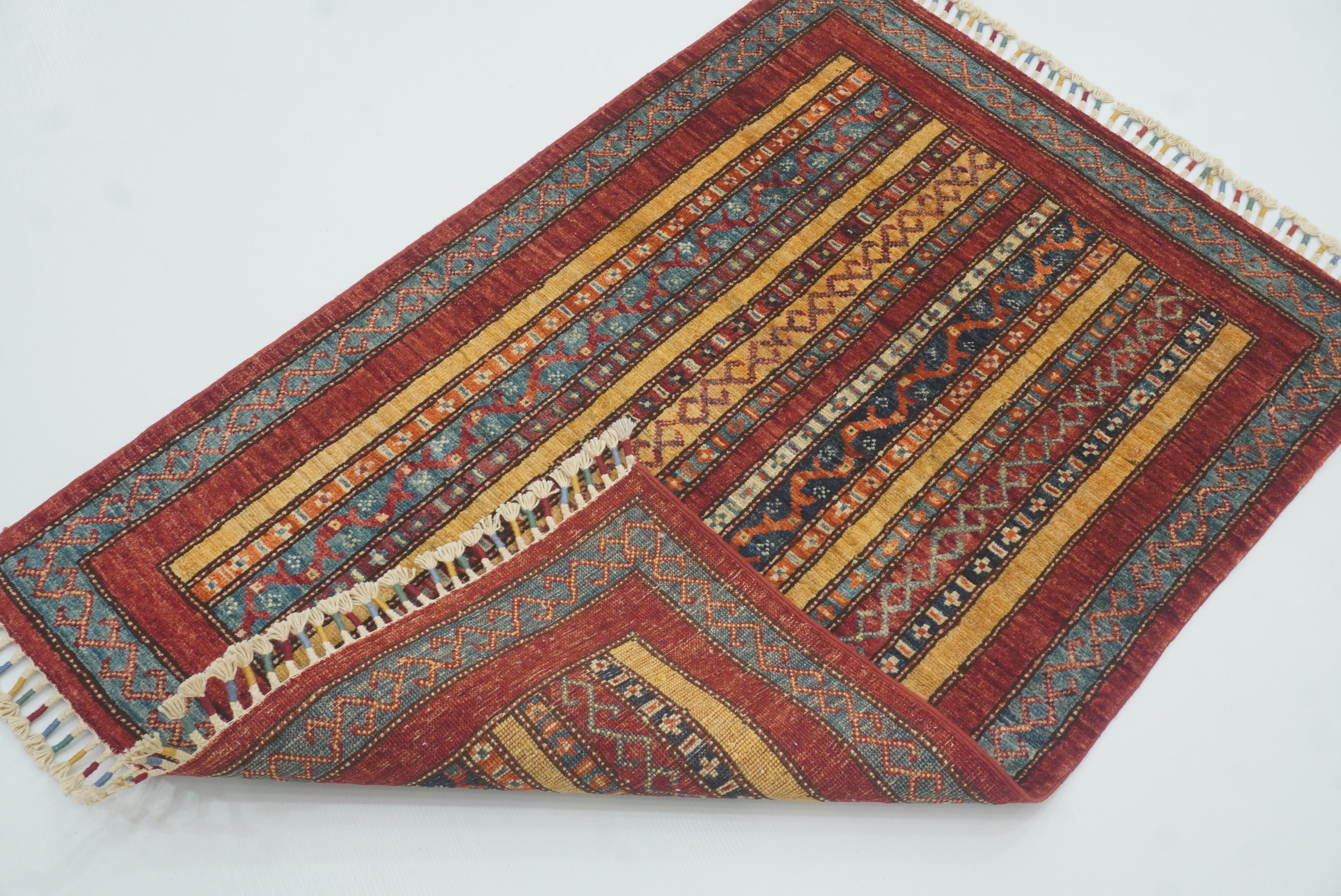 3x4 Red Turkish Style Hand knotted Wool Rug - Yildiz Rugs