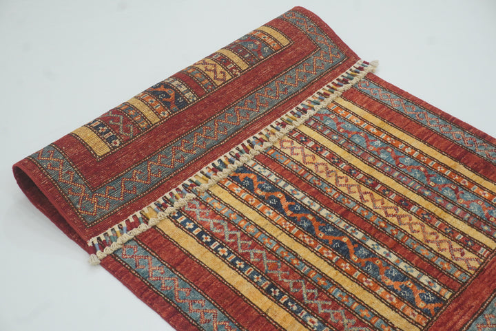 3x4 Red Turkish Style Hand knotted Wool Rug - Yildiz Rugs