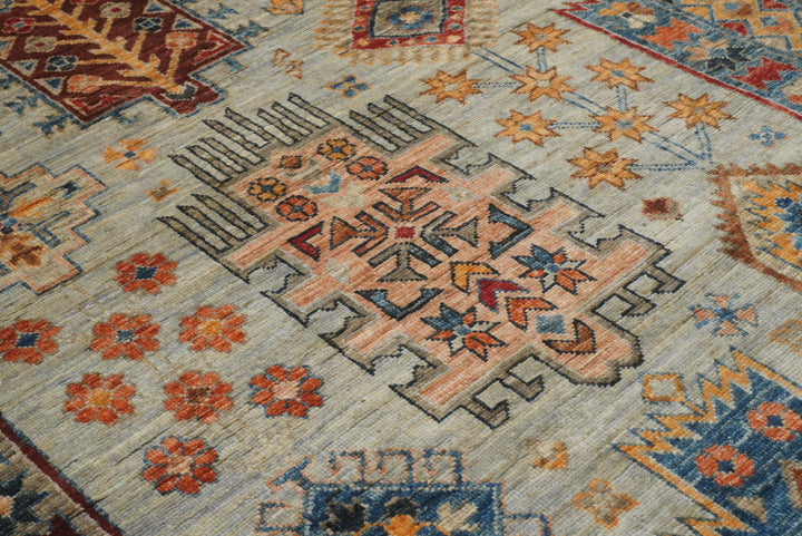 10x14 Gray Afghan Hand-Knotted Oriental Rug - Yildiz Rugs