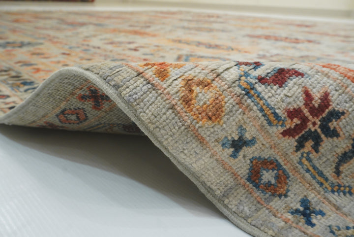 10x14 Gray Afghan Hand-Knotted Oriental Rug - Yildiz Rugs