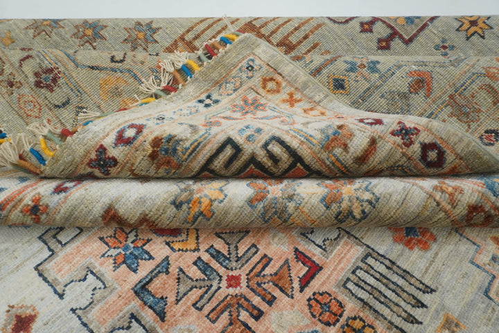 10x14 Gray Afghan Hand-Knotted Oriental Rug - Yildiz Rugs