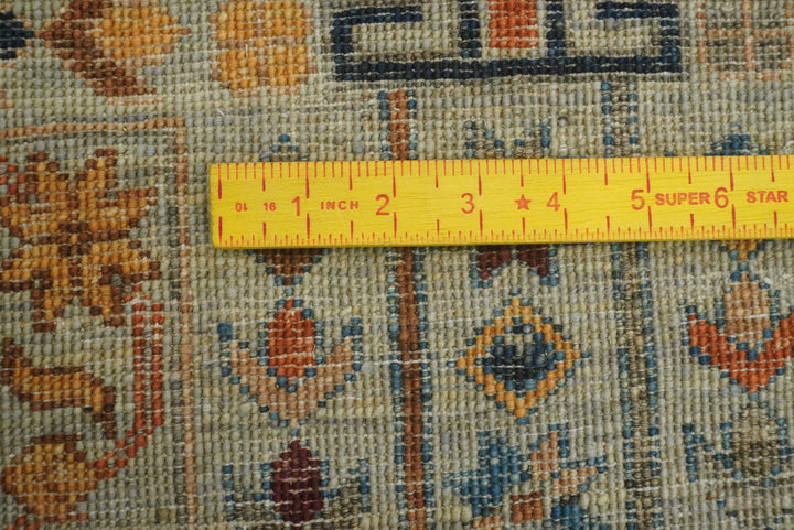 10x14 Gray Afghan Hand-Knotted Oriental Rug - Yildiz Rugs