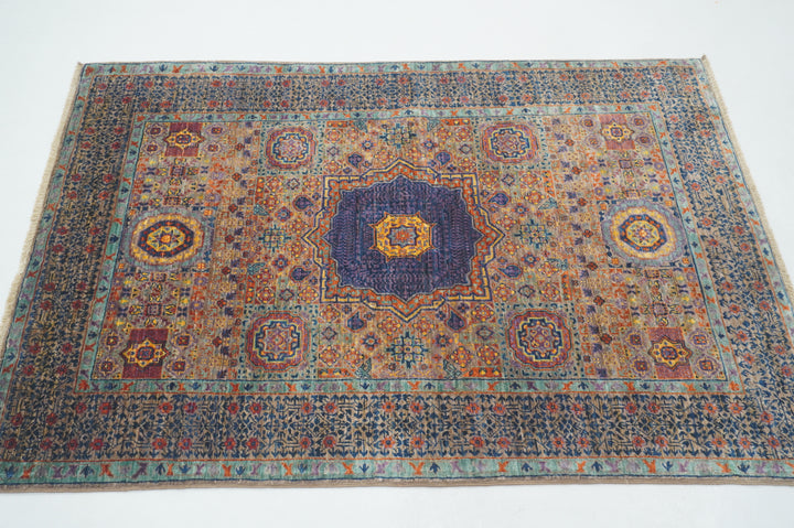 3x5 Warm Gray Mamluk High Quality Hand knotted Medallion Turkish rug