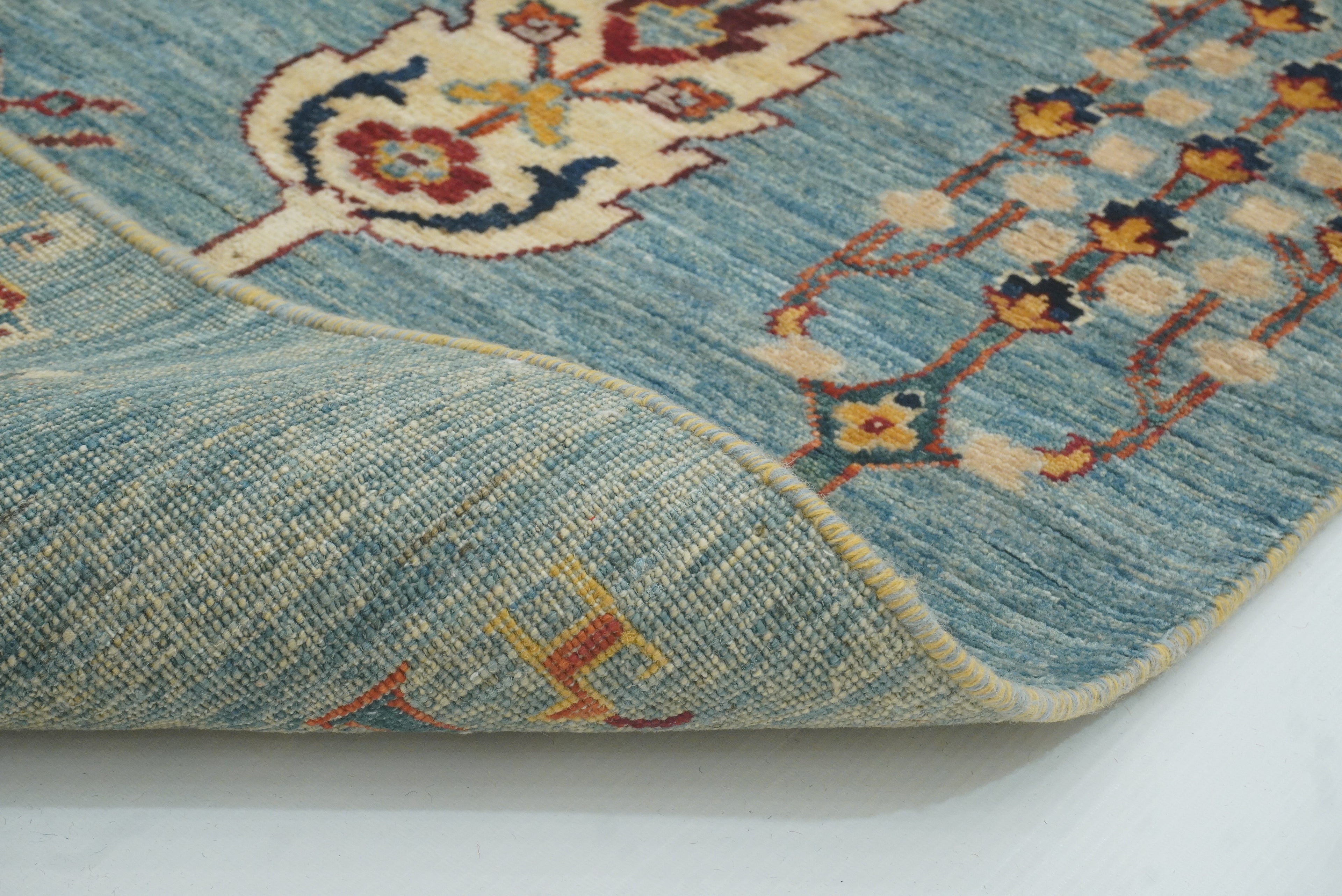 9x12 Blue Gabbeh Afghan Hand-Knotted Tree of life Rug - Yildiz Rugs
