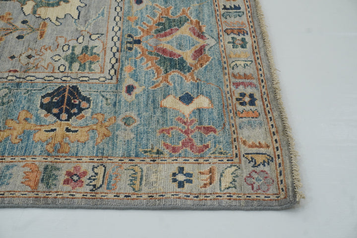 9x12 Gray Oushak Hand knotted Wool Oriental Rug - Yildiz Rugs