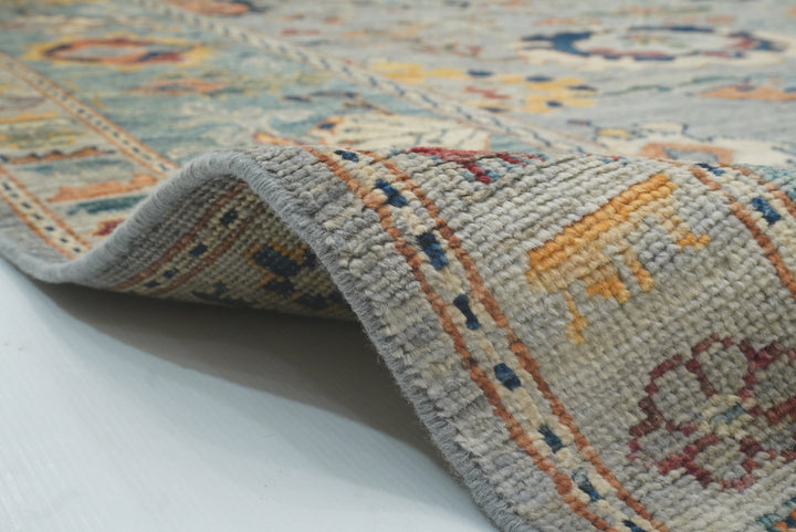 9x12 Gray Oushak Hand knotted Wool Oriental Rug - Yildiz Rugs