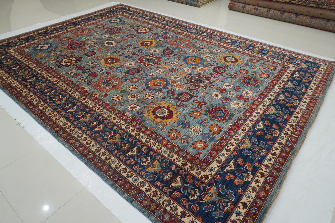 10x14 Blue Bidjar Afghan Hand knotted Oriental Rug