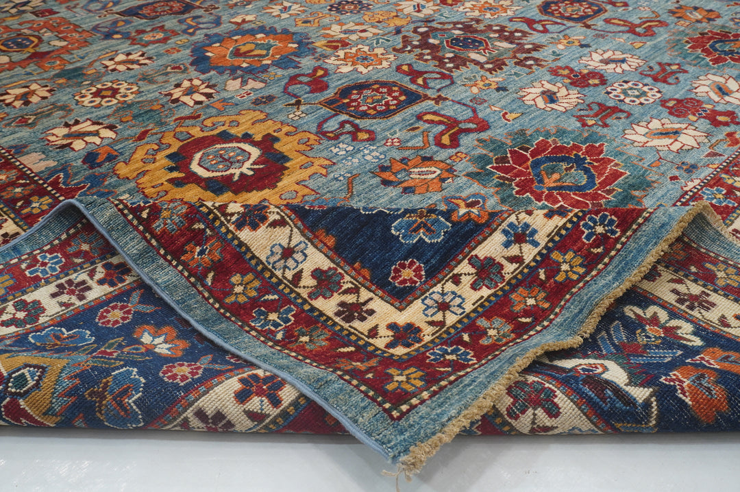 10x14 Blue Bidjar Afghan Hand knotted Oriental Rug