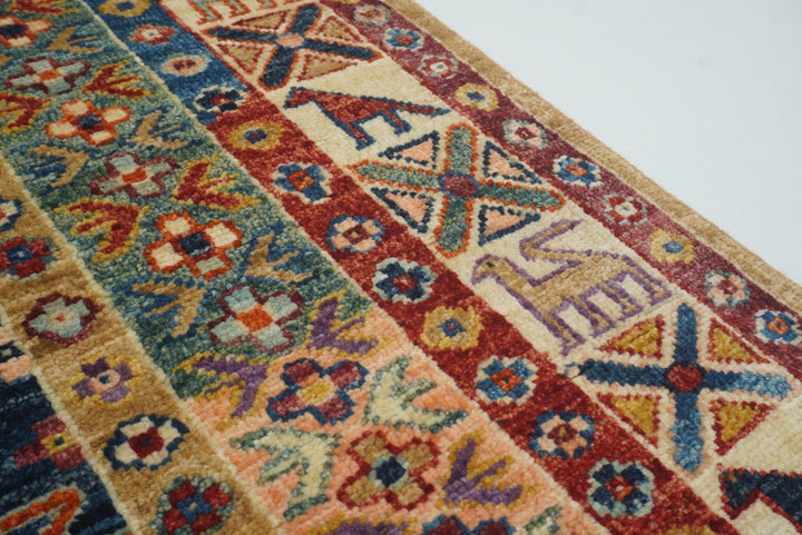 8x10 Afghan Baluch Navy Blue Hand-Knotted Rug - Yildiz Rugs
