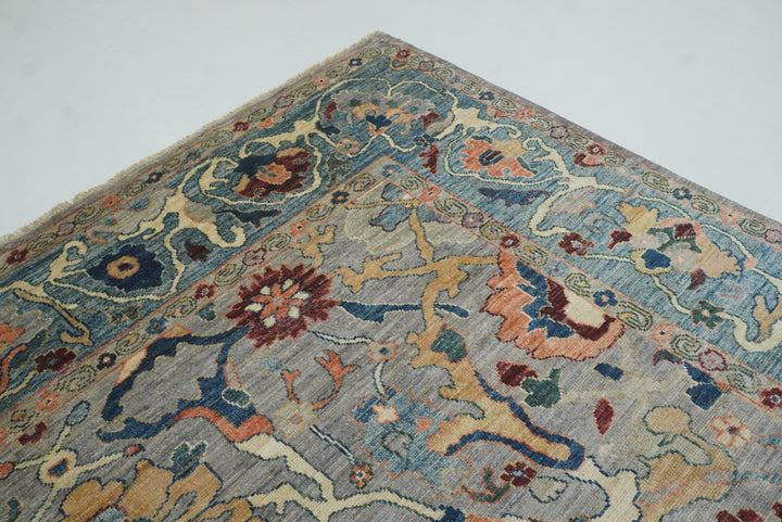 9x12 Gray Oushak Hand knotted Wool Turkish Rug - Yildiz Rugs