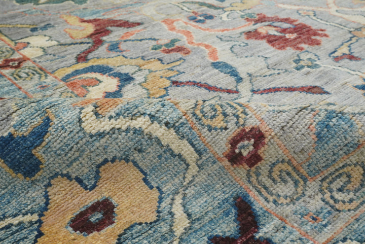 9x12 Gray Oushak Hand knotted Wool Turkish Rug - Yildiz Rugs