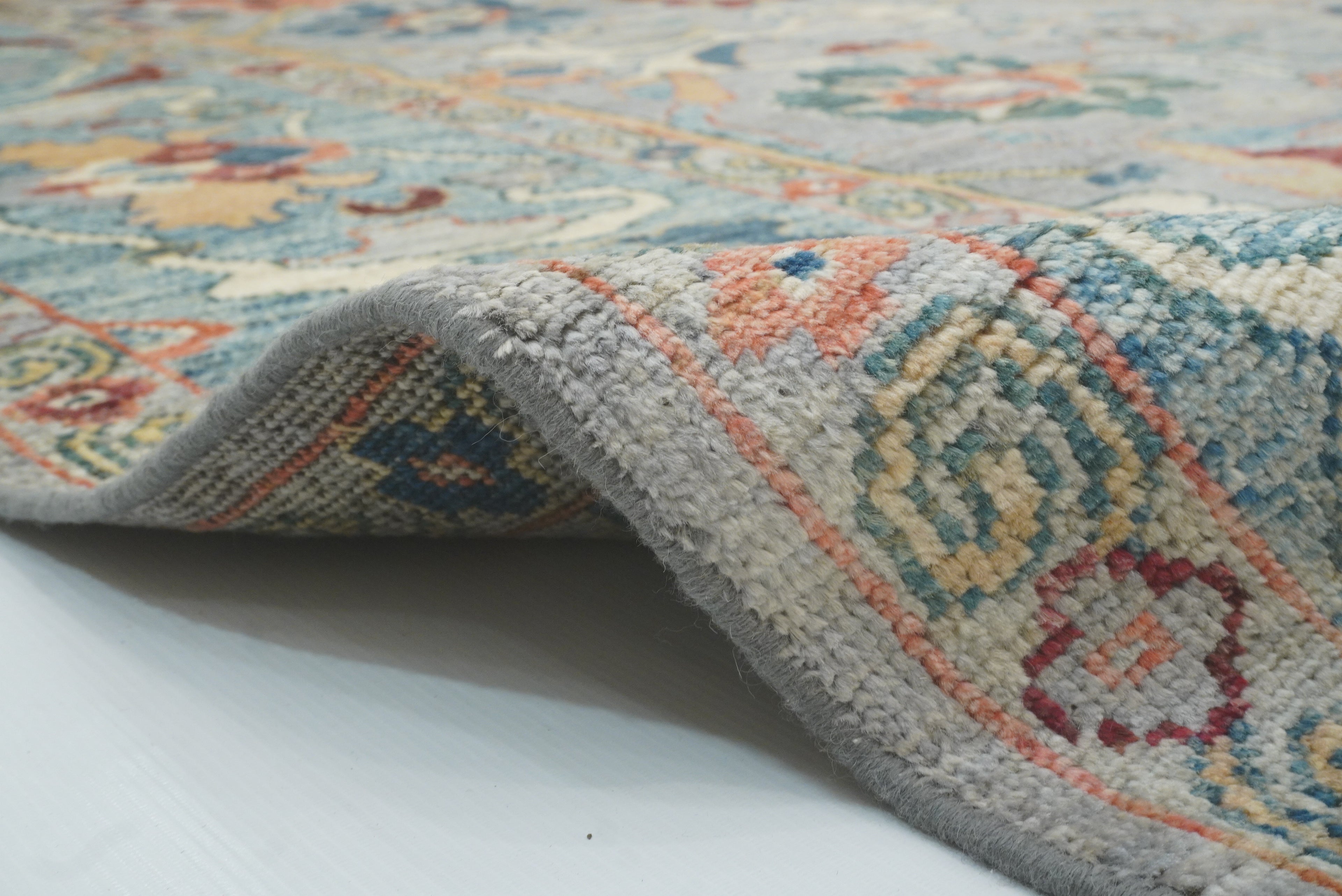 9x12 Gray Oushak Hand knotted Wool Turkish Rug - Yildiz Rugs