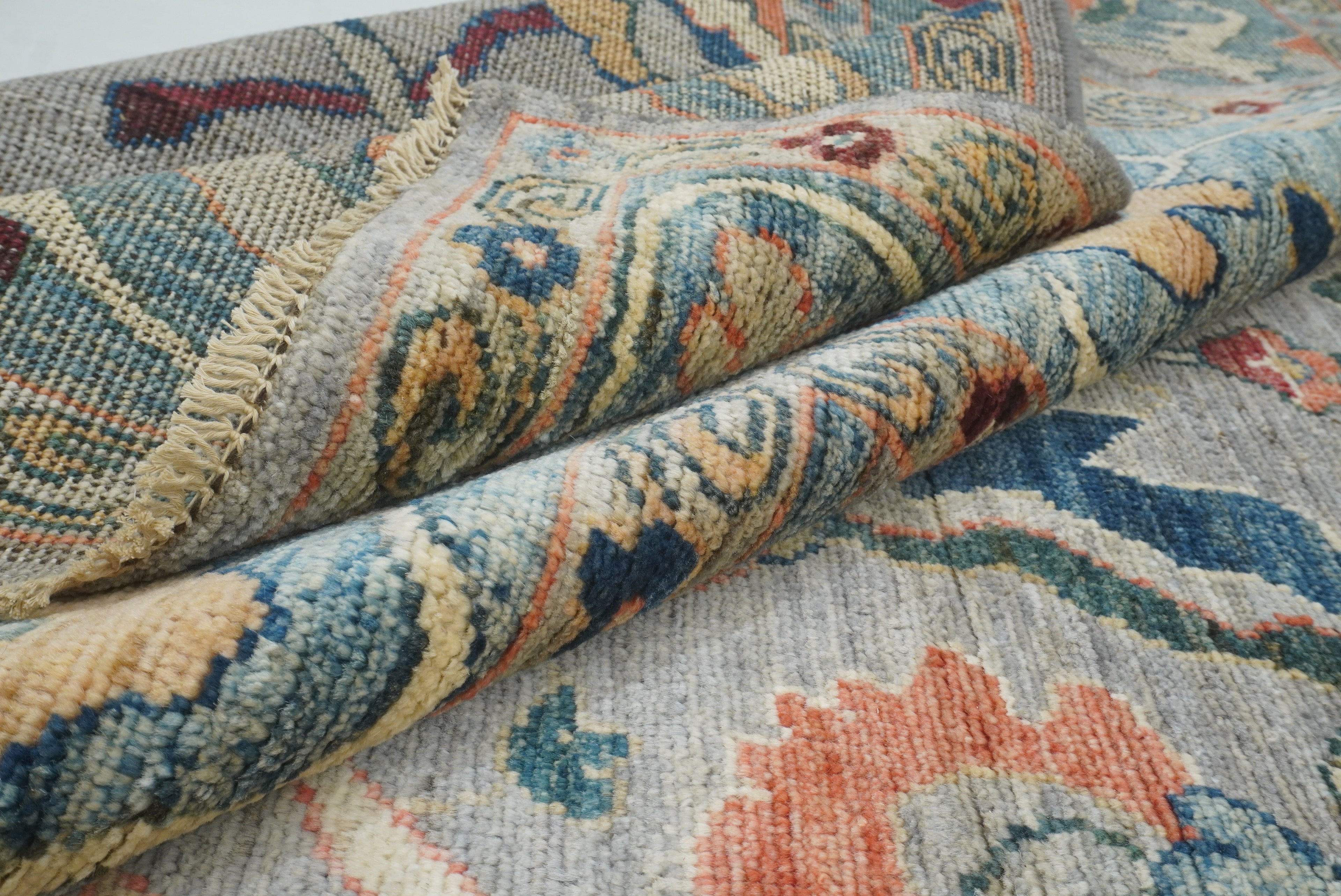 9x12 Gray Oushak Hand knotted Wool Turkish Rug - Yildiz Rugs