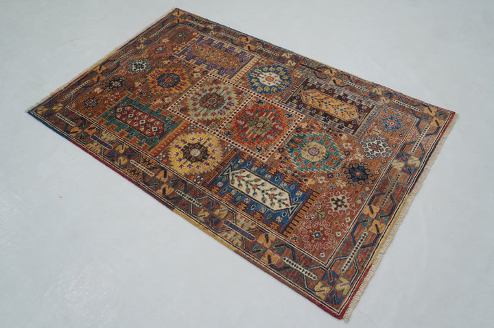 3x5 Brown Baluch Tribal Afghan Hand knotted Rug