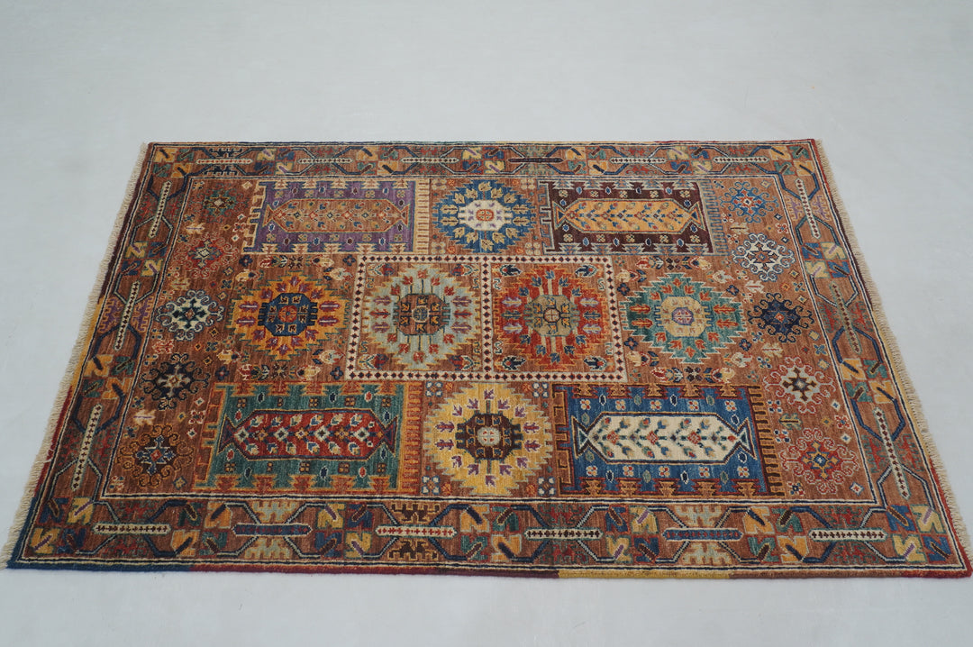 3x5 Brown Baluch Tribal Afghan Hand knotted Rug