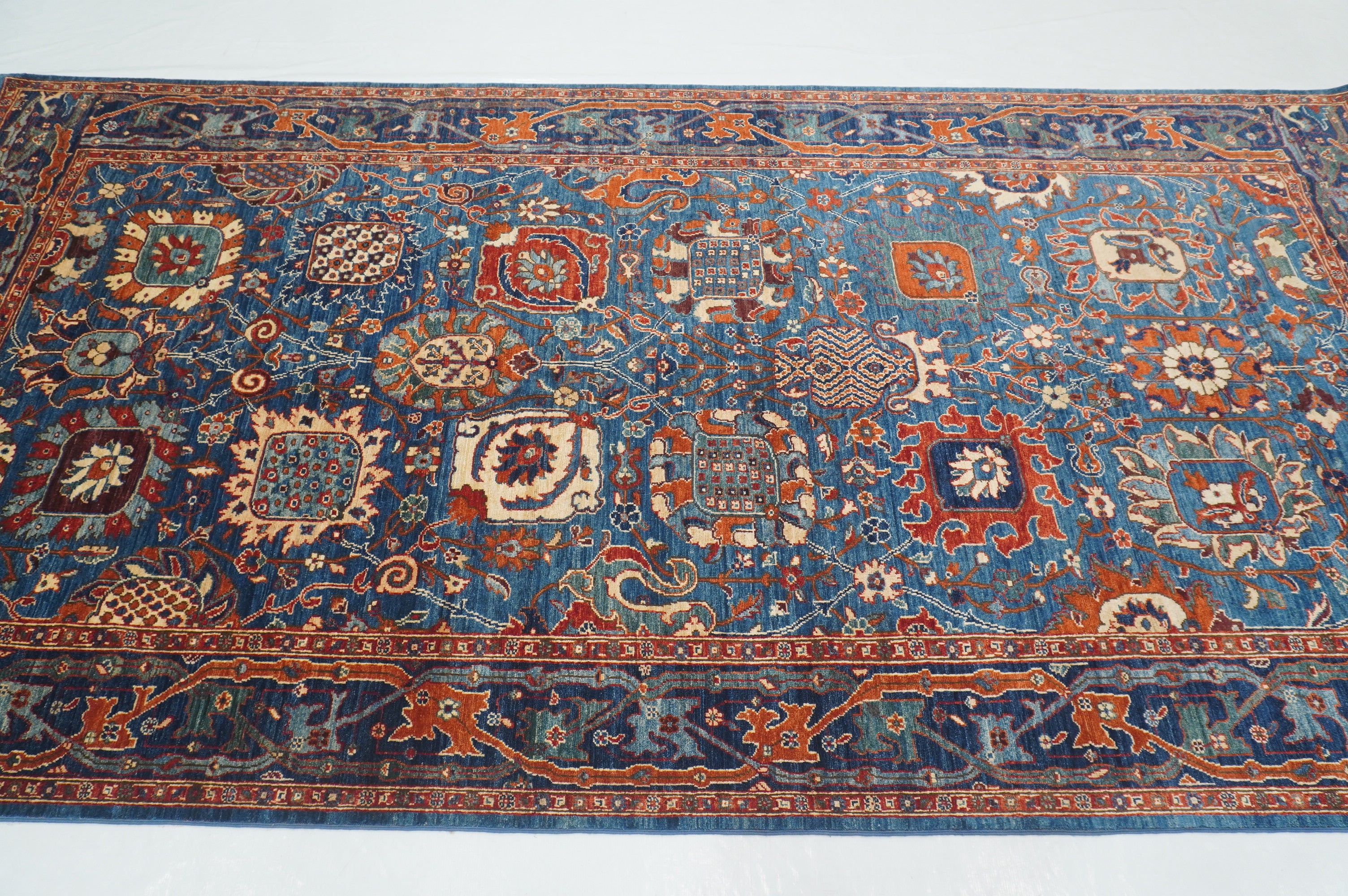 6x12 Navy Blue Bidjar Afghan Hand Knotted Gallery Size Rug - Yildiz Rugs