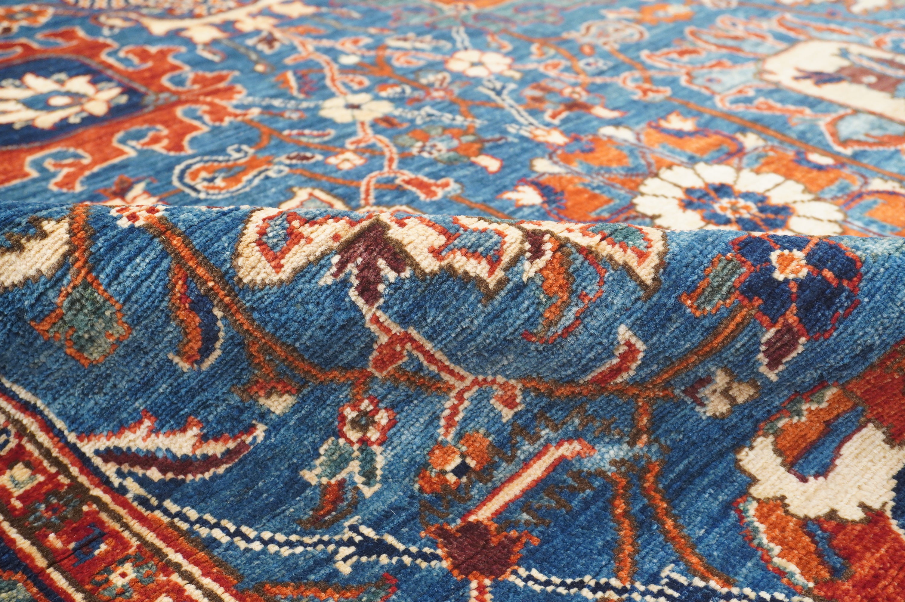 6x12 Navy Blue Bidjar Afghan Hand Knotted Gallery Size Rug - Yildiz Rugs